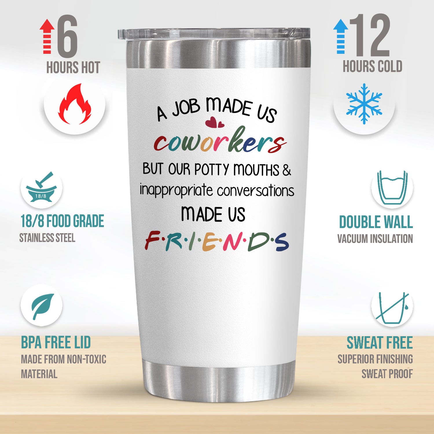 Gift Tumbler - Travel Coffee Tumbler Stainless Steel Vacuum Insulated  Tumbler Cup, Travel Mug Cup for Friend, Women, Coworker, Drinking Xmas  Party