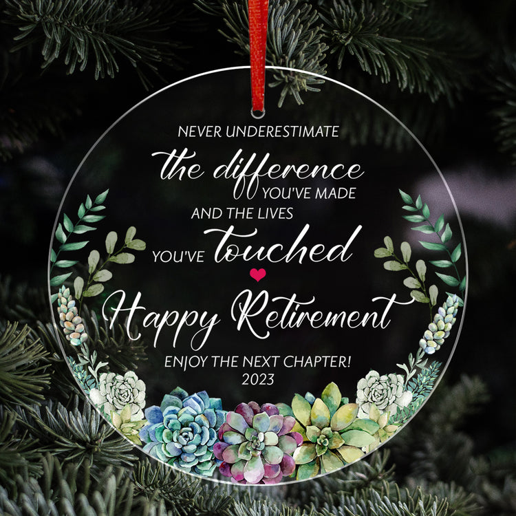 Retirement Gifts for Women, Christmas Ornaments - Thank You, Appreciation, Going Away, Farewell Gifts for Coworkers, Friends, Colleague, Boss Lady Gifts - Christmas Decorations Acrylic Ornaments