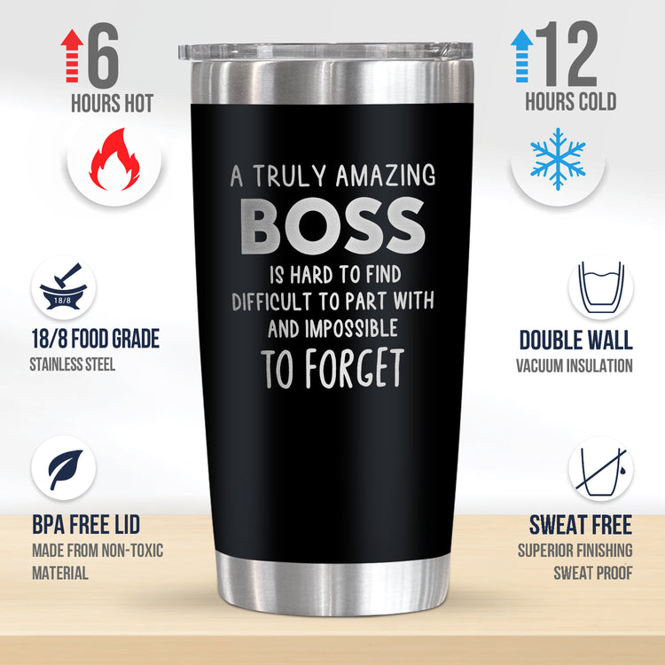 Boss Gifts For Men - Christmas, Birthday Gifts For Boss, Employee Appreciation, Thank You Gifts For Coworkers, Leader, Manager, Boss Gifts For Men - 20 Oz Stainless Steel Tumbler