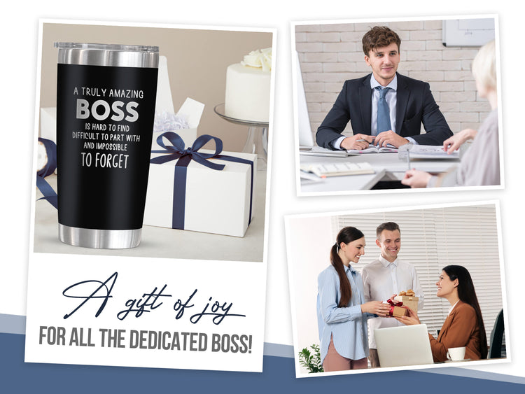 Boss Gifts For Men - Christmas, Birthday Gifts For Boss, Employee Appreciation, Thank You Gifts For Coworkers, Leader, Manager, Boss Gifts For Men - 20 Oz Stainless Steel Tumbler