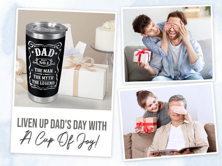 Father's Day Gifts For Dad - Birthday Gifts For Dad From Daughter, Son, Bonus Dad, New Dad Gifts For Men, Husband Gifts From Wife - 20 Oz Stainless Steel Tumbler